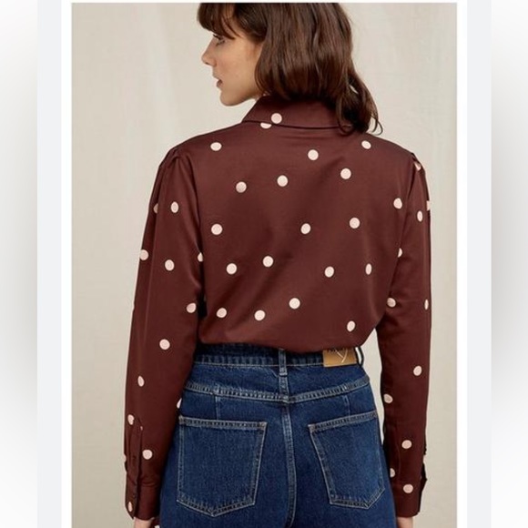 NWT People Tree Edie Polka Dot Shirt - Picture 4 of 12